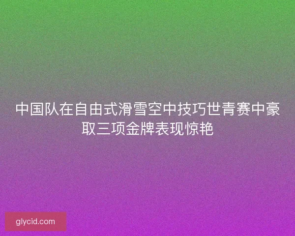 中国队在自由式滑雪空中技巧世青赛中豪取三项金牌表现惊艳 中国队在自由式滑雪空中技巧世青赛中豪取三项金牌表现惊艳